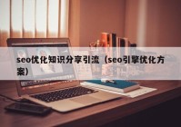 seo優(yōu)化知識分享引流（seo引擎優(yōu)化方案）