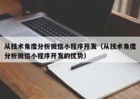 從技術(shù)角度分析微信小程序開發(fā)（從技術(shù)角度分析微信小程序開發(fā)的優(yōu)勢）