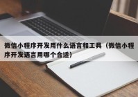 微信小程序開(kāi)發(fā)用什么語(yǔ)言和工具（微信小程序開(kāi)發(fā)語(yǔ)言用哪個(gè)合適）