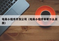 電商小程序開發(fā)公司（電商小程序需要什么資質(zhì)）