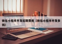 微信小程序開發(fā)后期費用（微信小程序開發(fā)多錢）