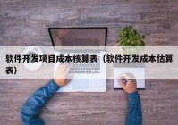 軟件開發(fā)項目成本核算表（軟件開發(fā)成本估算表）