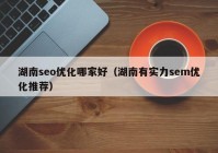 湖南seo優(yōu)化哪家好（湖南有實(shí)力sem優(yōu)化推薦）