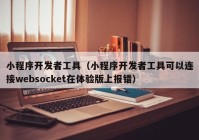 小程序開發(fā)者工具（小程序開發(fā)者工具可以連接websocket在體驗版上報錯）